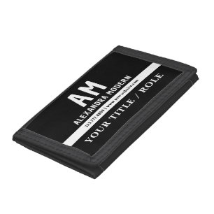 Modern Minimal Custom Black White Wallet