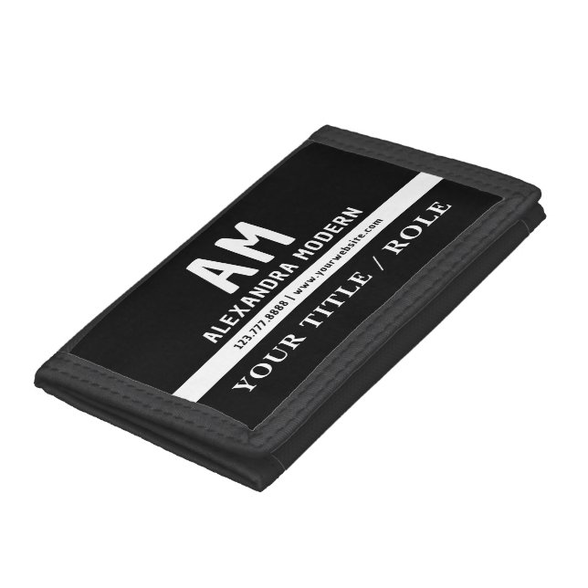 Modern Minimal Custom Black White Wallet (Bottom)