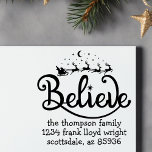 Modern Minimal Custom Christmas Return Address Self-inking Stamp<br><div class="desc">Embrace the enchantment of the holiday season with our "Believe in Magic" Modern Minimal Custom Christmas Self-Inking Stamp. This personalized self-inking stamper adds a touch of holiday charm to your correspondence, making it ideal for your family return address needs. Featuring a delightful Santa Claus rubber stamp, this custom self-inking stamper...</div>