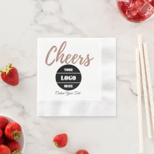 Modern Minimal Custom Company Logo Print Napkins
