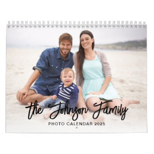 Modern Minimal Custom Family Pictures Photo Calendar
