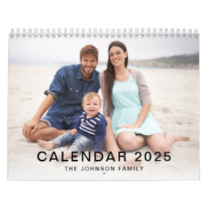 Modern Minimal Custom Family Pictures Photo Calendar