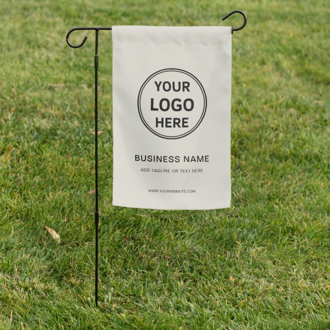 Modern Minimal Custom Logo Business Branding Garden Flag (In SItu)