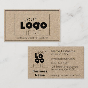 Modern Minimal Custom Logo Kraft Business Cards