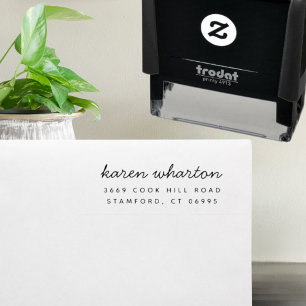 Modern Minimal Custom Name Return Address  Self-inking Stamp