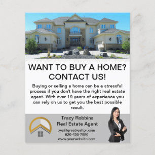 Modern Minimal Custom Realtor Real Estate QR Flyer