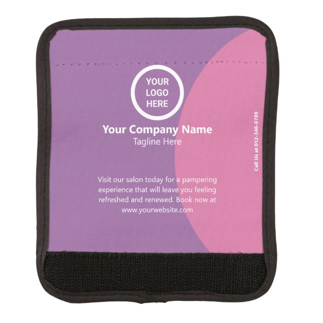 Modern Minimal Customizable Branded Business Logo Luggage Handle Wrap (Front)