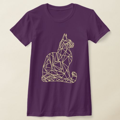 Modern Minimal Cute Unisex Abstract Geometric Cat  T_Shirt