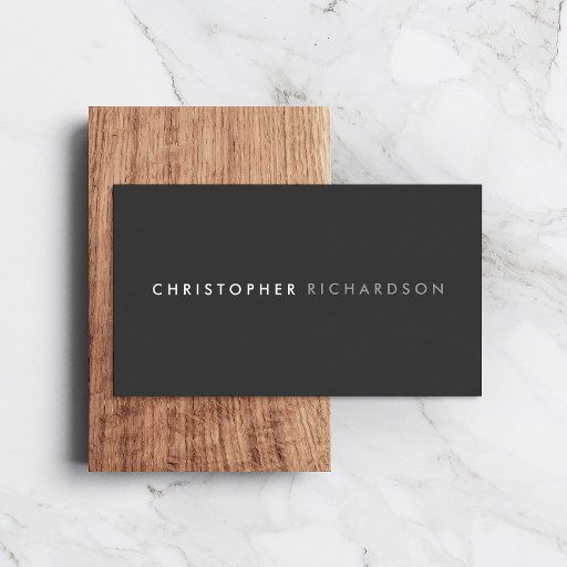 Customizable MODERN &amp; MINIMAL Dark Gray Business Card