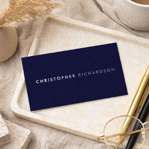 MODERN & MINIMAL Dark Navy Blue Business Card