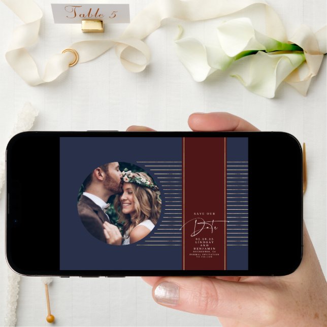 Modern Minimal Delicate Save The Date Photo (Front Digital)