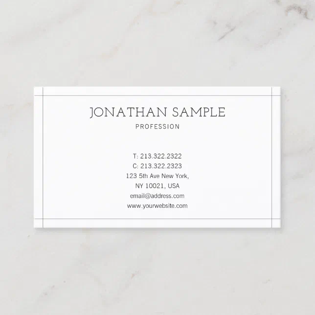 Modern Minimal Design Elegant Professional Plain Business Card | Zazzle