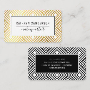 MODERN MINIMAL DIAMOND pattern simple gold foil Business Card