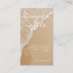 Modern Minimal Diaper Raffle Beach Baby Shower Enclosure Card