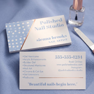 Modern Minimal Dot Pattern Foil Business Cards