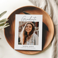 Modern Minimal Double Sided Photo Graduation Party
