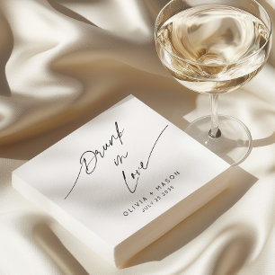 Modern Minimal Drunk In Love Whimsical Wedding Napkins
