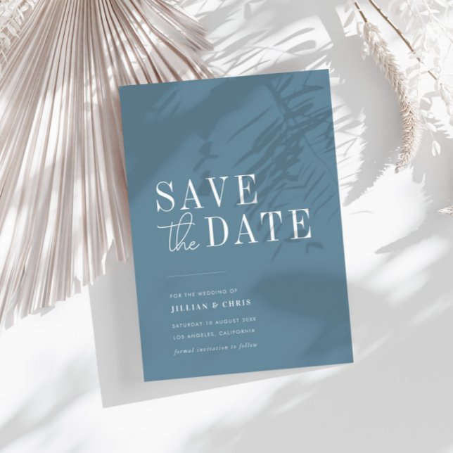 modern minimal dusty blue save the date card (Creator Uploaded)