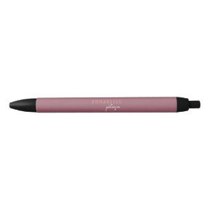Modern Minimal Dusty Rose Script Personalized Pen