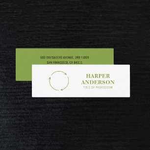 Modern Minimal Eco Recycling Mini Green Business Card