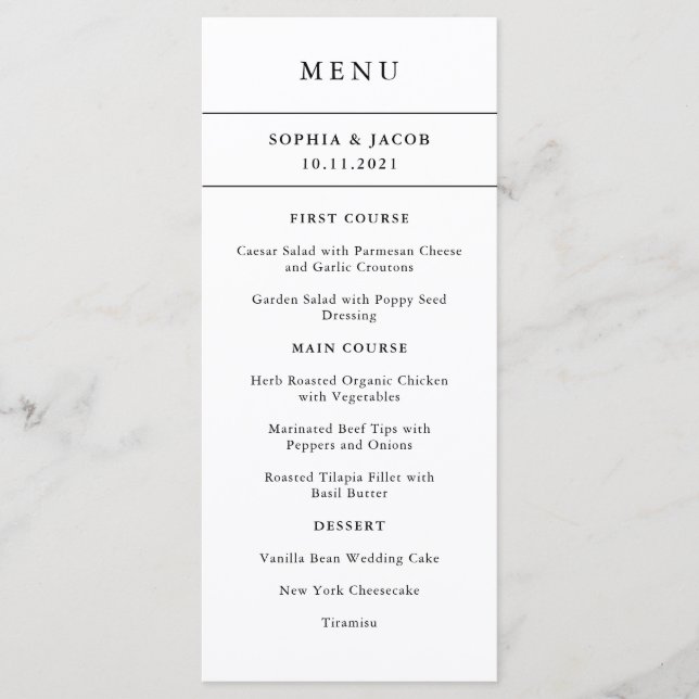 Modern Minimal | Editable Color Border Menu (Front)