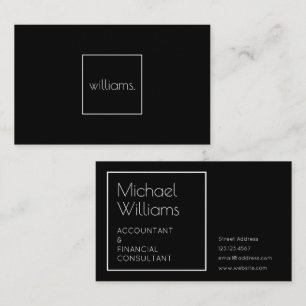 Modern minimal elegance black elite business card