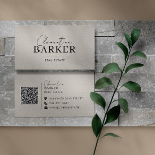 Modern minimal elegant beige simple typography business card