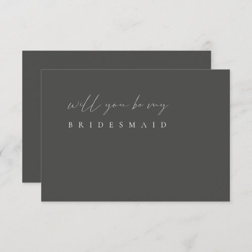 Modern Minimal Elegant Bridesmaid Proposal Card