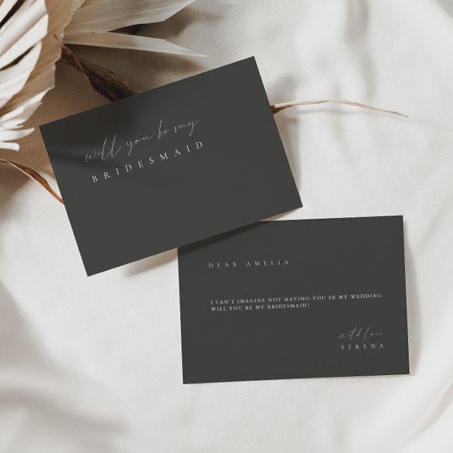 Modern Minimal Elegant Bridesmaid Proposal Card (Creator Uploaded)
