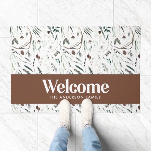  Modern minimal elegant brown welcome Doormat