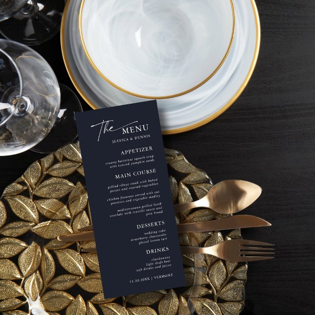 Modern Minimal Elegant Calligraphy Script Wedding Menu (Creator Uploaded)