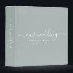 Modern Minimal Elegant Calligraphy Wedding Album 3 Ring Binder<br><div class="desc">This modern calligraphy 3 ring binder is perfect for a simple yet beautiful wedding album or wedding planner. The neutral design features your names and wedding date in minimalist typography alongside romantic and whimsical script. This is the sage green and white version.</div>