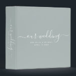 Modern Minimal Elegant Calligraphy Wedding Album 3 Ring Binder<br><div class="desc">This modern calligraphy 3 ring binder is perfect for a simple yet beautiful wedding album or wedding planner. The neutral design features your names and wedding date in minimalist typography alongside romantic and whimsical script. This is the sage green and white version.</div>