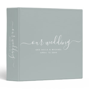 Modern Minimal Elegant Calligraphy Wedding Album 3 Ring Binder