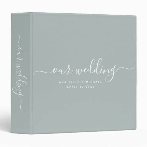 Modern Minimal Elegant Calligraphy Wedding Album 3 Ring Binder