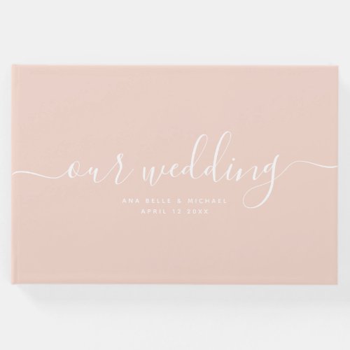 Modern Minimal Elegant Chic Blush Pink Wedding Guest Book