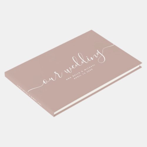 Modern Minimal Elegant Chic Dusty Blush Wedding Guest Book