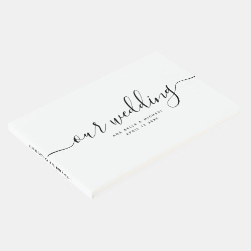 Modern Minimal Elegant Chic Handwritten Wedding Guest Book