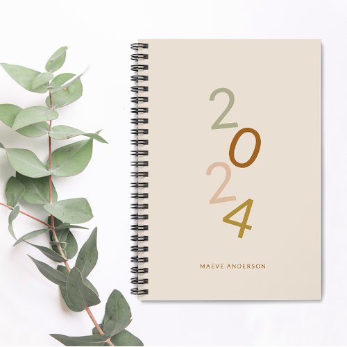 Modern minimal elegant colorful personalised planner