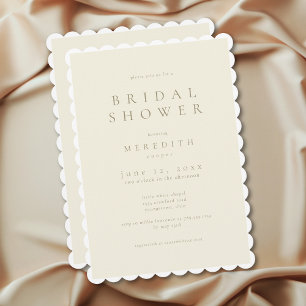 Modern Minimal Elegant Ivory Cream Bridal Shower Invitation
