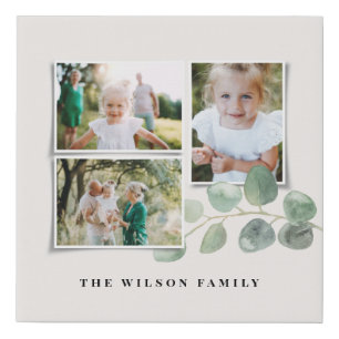 Modern minimal elegant minimal eucalyptus faux can faux canvas print