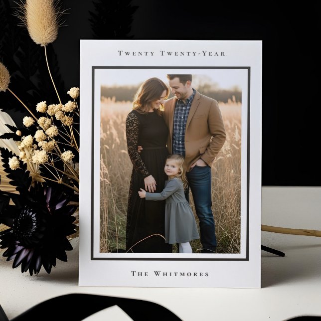 Modern Minimal Elegant Photo Frame Christmas Letterpress Photo Cards (Modern Minimal Elegant Photo Frame Christmas Letterpress Photo Cards)