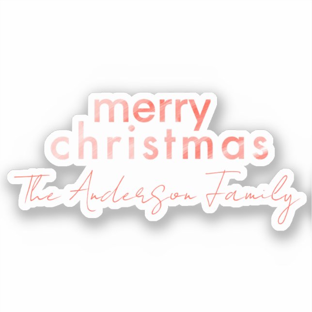 Modern minimal elegant red Christmas watercolor  Sticker (Front)