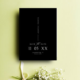Modern Minimal Elegant Script B&W Save the Date Invitation