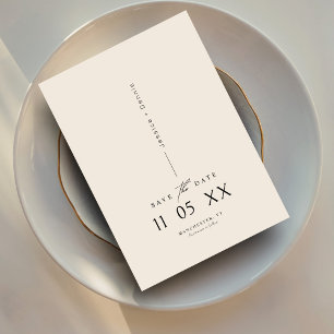 Modern Minimal Elegant Script Boho Save the Date Invitation