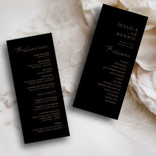 Modern Minimal Elegant Script Chic Wedding Program