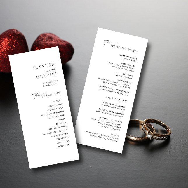Modern Minimal Elegant Script Chic Wedding Program (Creator Uploaded)