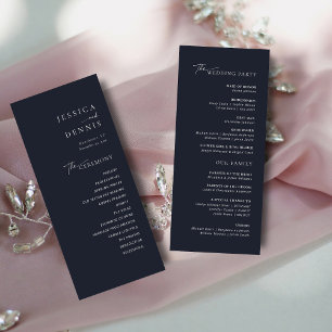 Modern Minimal Elegant Script Chic Wedding Program