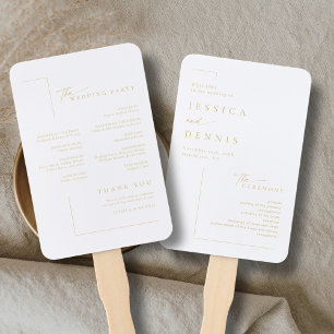 Modern Minimal Elegant Script Chic Wedding Program Hand Fan