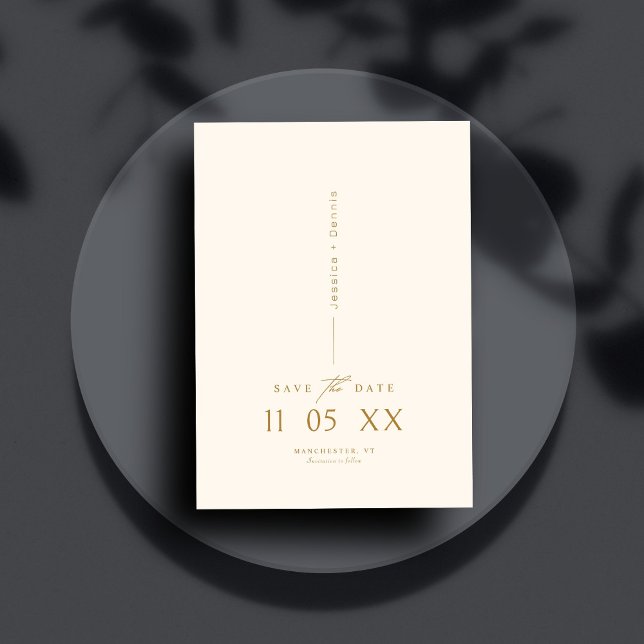 Modern Minimal Elegant Script Copper Save the Date Invitation (Creator Uploaded)